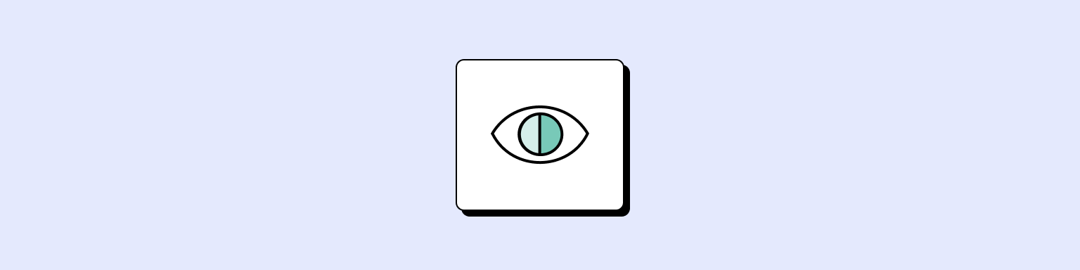 an icon of an eye with half of its iris faded, representing a general reduction in eyesight